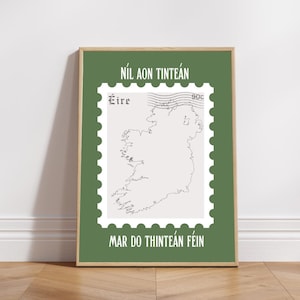 Níl aon tinteán mar do thinteán féin Impresión irlandesa---- [Cartel de arte irlandés - Dicho irlandés - Cartel en idioma irlandés - Como Gaeilge]