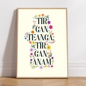 Tír gan teaga, tír gan Anam Irish Print ---- [Irisches Kunst-Poster - Irisches Sprichwort - Sprachposter - als Gaeilge]