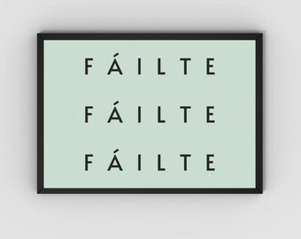 Fáilte Irish Welcome Print - Cartel en idioma irlandés (descarga digital)