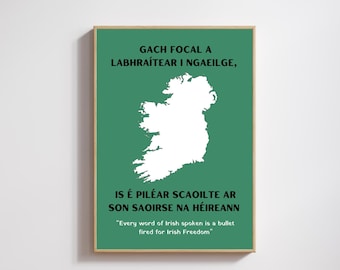Irish Freedom Quote Print: As Gaeilge, Kneecap Movie (Digital Download)
