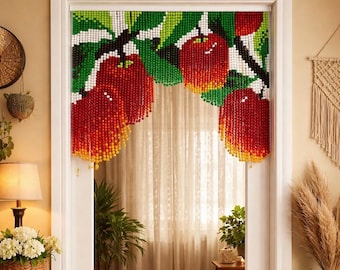 Handmade Fruit Beaded Curtain | Bohemian Door Window Valance