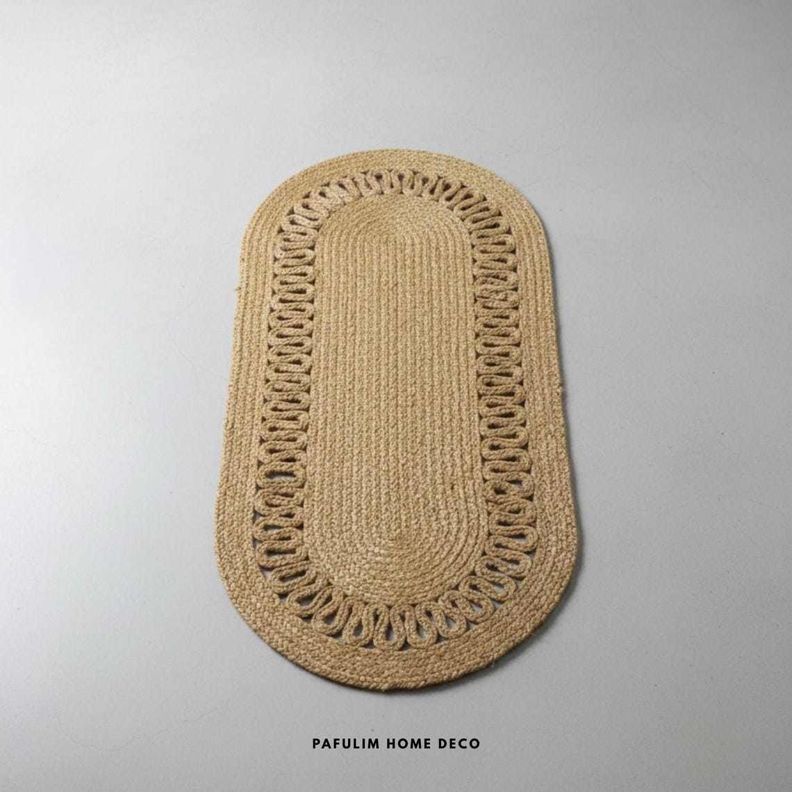 Rope Jute Table Runner, Boho Farmhouse Dining Mat, 12x28