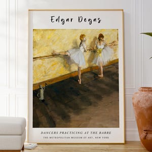 Impresión de Edgar Degas: Bailarinas practicando en la barra, póster popular del impresionismo francés, decoración de pared para habitación infantil, regalo artístico para habitación de niña