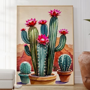 Moderner Wüsten Kaktus Druck, Mexikanische Kaktus Poster, Natur Inspirierte Kunstwerk, Botanische Kunst Dekoration, Home Galerie Wand Kunst, Geschenk Für Sie Und Ihn