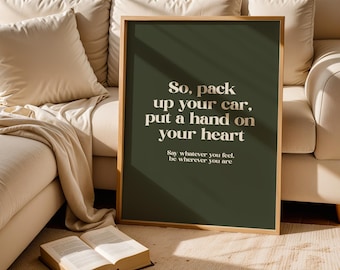 Inspirational Quote Art Print: Minimalist Green Wall Decor (Digital Download)