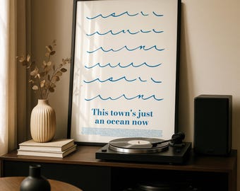 Minimalistische Meereswellen Druck, ruhige Küsten Kunst (Digitaler Download)