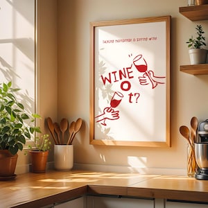 Wine Conversation Matte Vertical Posters, Wall Art, Home Decor, Gift for Wine Lovers, Funny Kitchen Decor, Unique Wine Gift