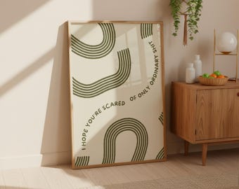 Indie Lyric Print Poster Grün Minimalistisches Skandinavisches Design - Mattes Vertikales Poster - The Great Divide