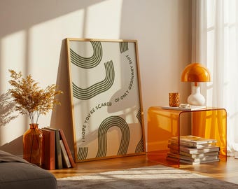 Indie Lyric Poster – Grüner minimalistisches skandinavisches Design 11x14 Digital Download