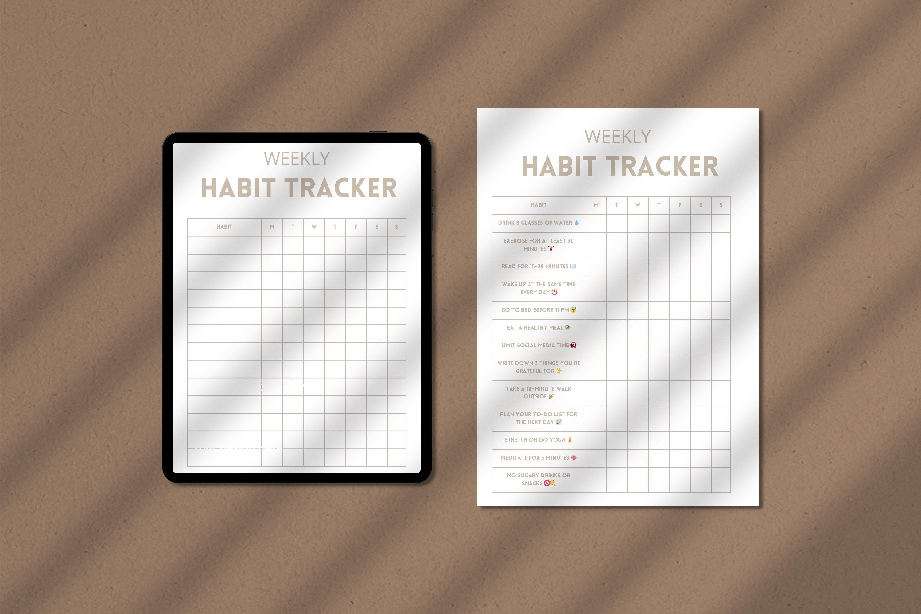 Editable Canva Habit Tracker | Weekly Printable Planner | Instant ...