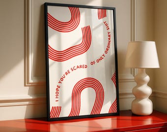 Indie Music Lyric Red Kunstdruck – Minimalistisches skandinavisches Design 11x14 Digital Download