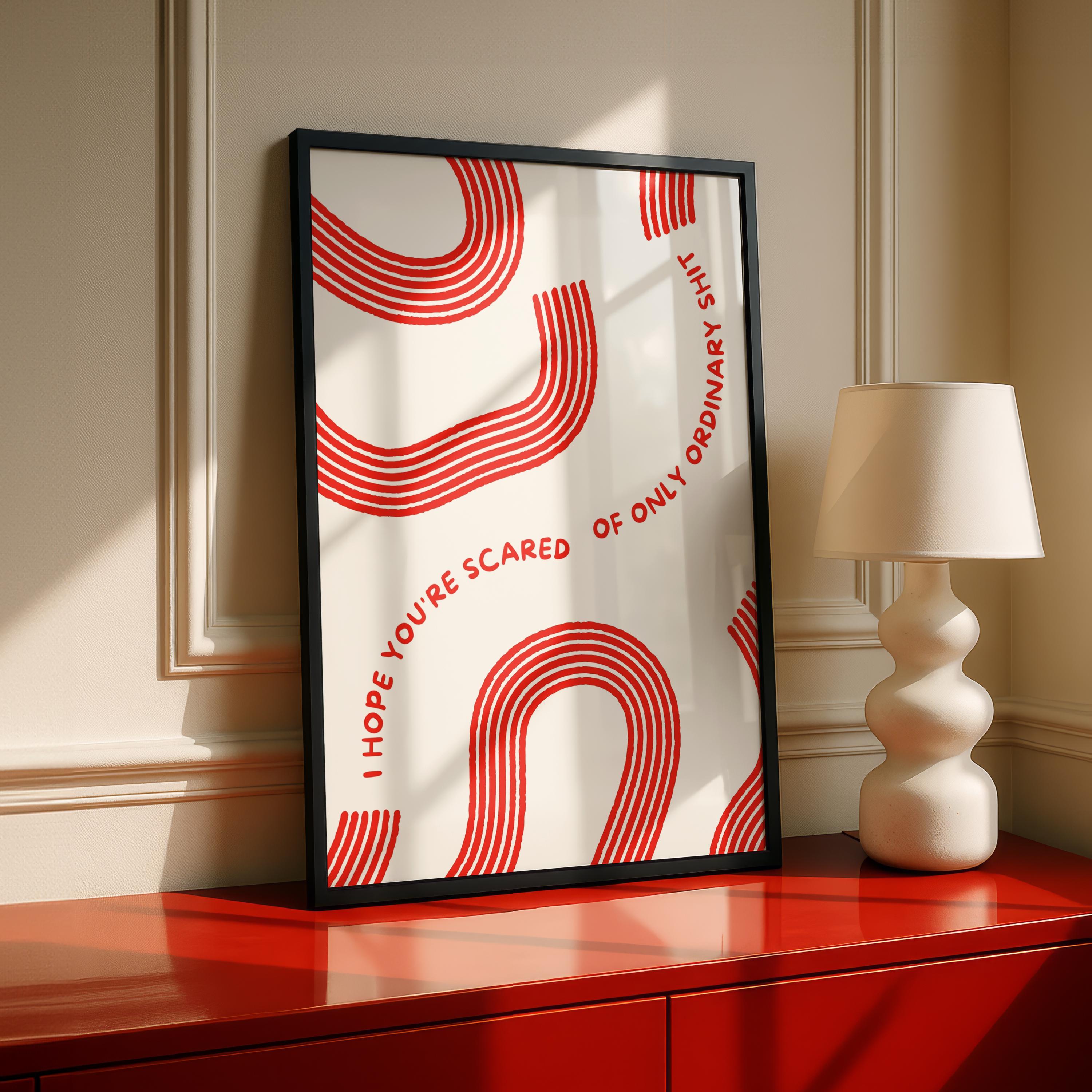 Indie Music Lyric Red Art Print – Minimalist Scandinavian Design