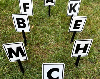 Miniature Dressage Letters Hobby Horse Standard Set (A,K,E,H,C,M,B,F) for garden use