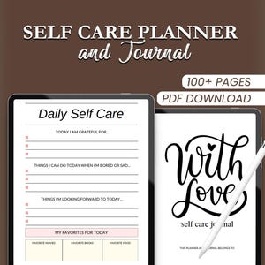 Selfcare Planer und Journal, DIigital PDF Planner, Geschenk für Ihn, Geschenk für Sie, Digital Journals