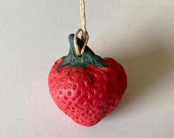 Strawberry Ornament, a Country Christmas Stocking Stuffer,  Modern Farmhouse Rustic Decor