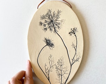 Botanical ceramic wall hanging