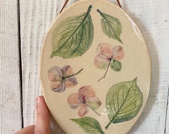 Botanical ceramic wall hanging