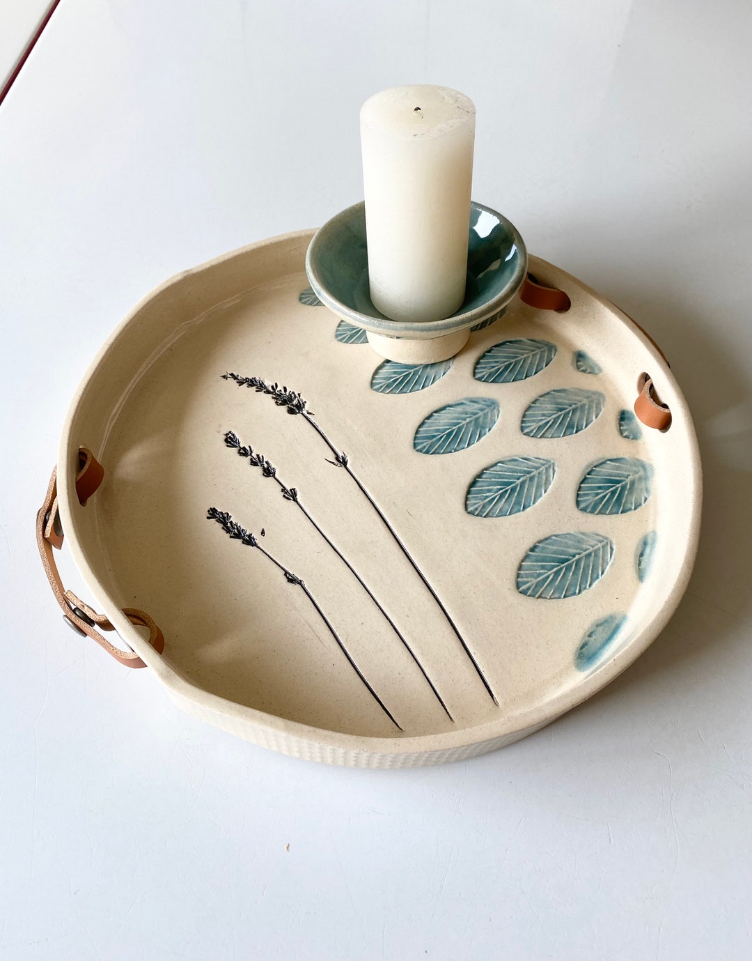 Round Ceramic Ottoman Coffee Tray Kitchen Counter Tray and Etsy