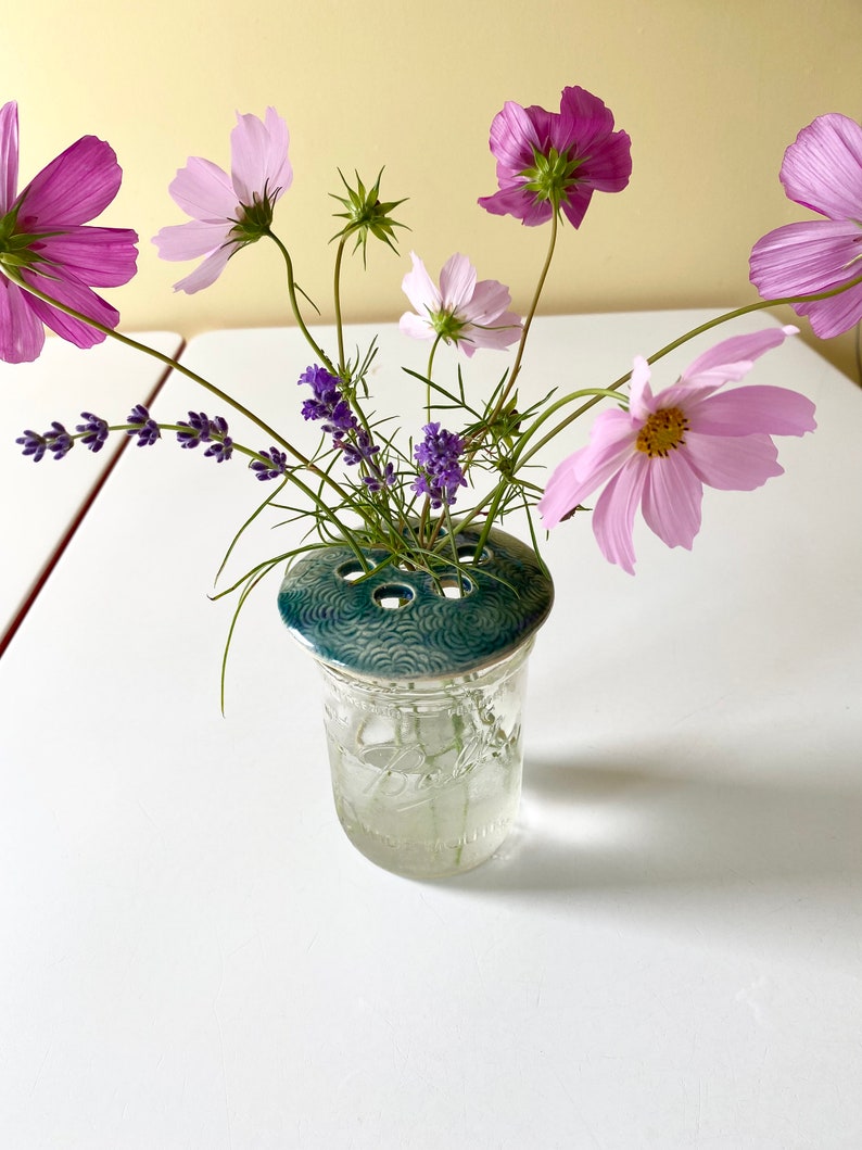 Ceramic Flower Frog Mason Jar Topper for Flower Arranging in | Etsy
