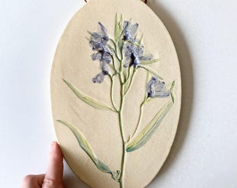 Botanical ceramic wall hanging
