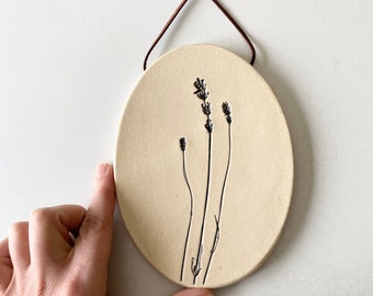 Botanical ceramic wall hanging