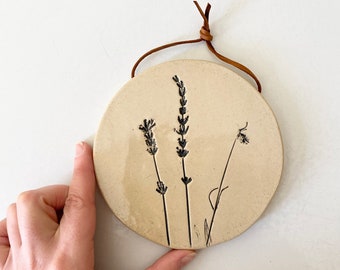 Botanical ceramic wall hanging