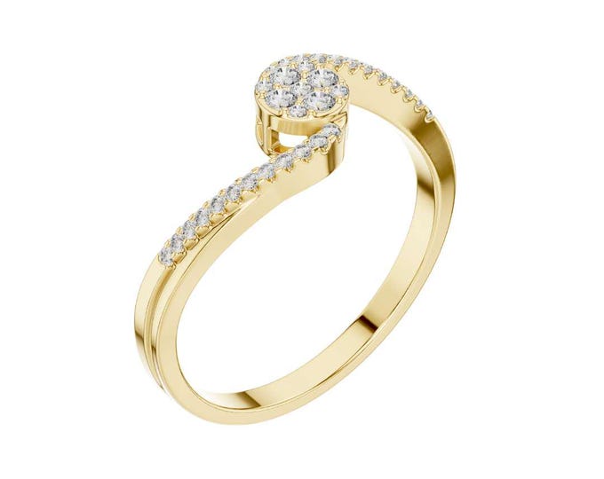 Elegant Round Cut Moissanite Diamond Accent Ring Minimalist Wedding Band Promise Ring Stackable Wedding Jewelry Delicate Gift for Her