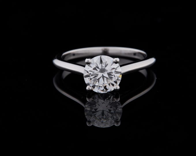 Dazzling 1 CT Round Cut Solitaire Moissanite Engagement Ring in White Gold Timeless Elegant Bridal Jewelry for Proposal and Wedding For Girl