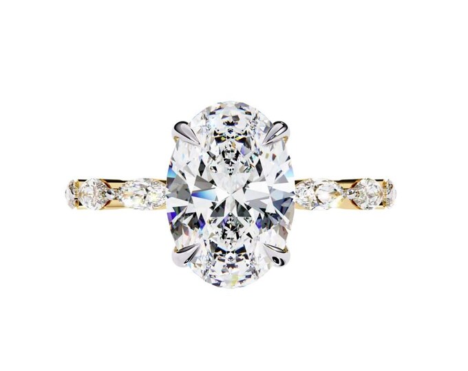 Hot Spelling Shiny Dainty Solitaire Ring Oval Cut Moissanite Engagement Ring Gold Diamond Band Anniversary Proposal Promise Ring for Her