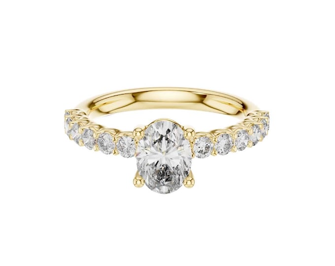 Oval Moissanite Three Stone Ring Sterling Silver or Gold Engagement Jewelry Elegant Bridal Ring for Proposal Anniversary and Timeless Style