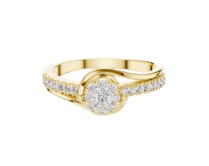 Dainty Moissanite Cluster Ring Sterling Silver Bezel Set Promise Ring Elegant Minimalist Jewelry for Everyday Wear and Special Occasions