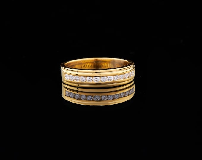 1.60 CT Brilliant Cut Button Prong Moissanite Engagement Ring 14k Solid Yellow Gold Pave Set Wedding Ring Promise Anniversary Gift Ring