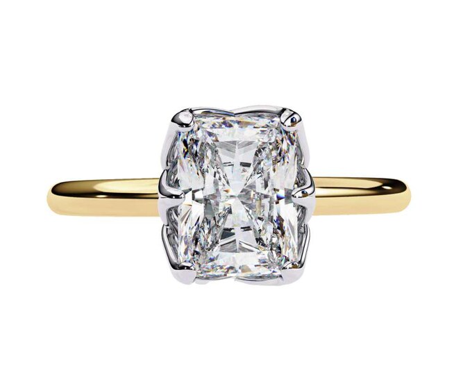 Radiant Cut Diamond Solitaire Ring Minimalist Bridalset Ring Band Elegant and Timeless Classic Promise Ring Perfect Fine Jewelry Gift