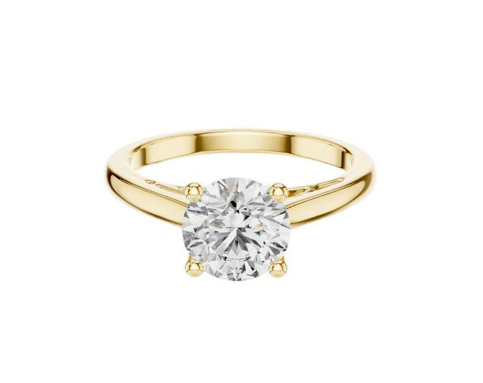 Custom Luxury Gold Eye Inspired Ring with Round Cut Diamond and Pave Accents 1.5 TCW Unique Statement Bridal Jewelry for Wedding Gift