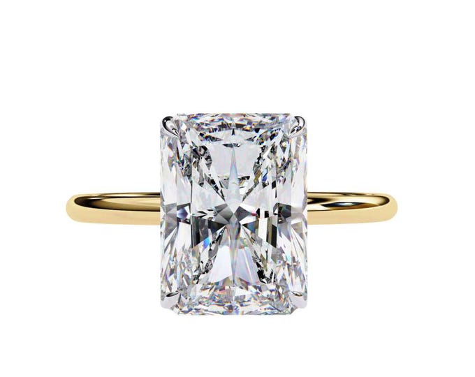 Yellow Gold Radiant Cut Diamond 2.53 TCW Solitaire Anniversary Ring Minimalist Elegant Bridal Jewelry Classic Timeless Proposal Ring