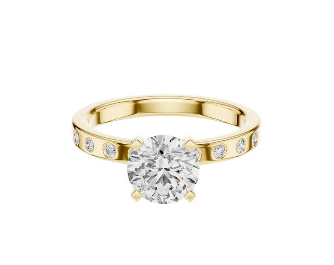 1.12 TCW Gold Solitaire Engagement Ring Round Diamond Bridal Ring Elegant Fine Jewelry Gift Delicate and Elegant Design for Her