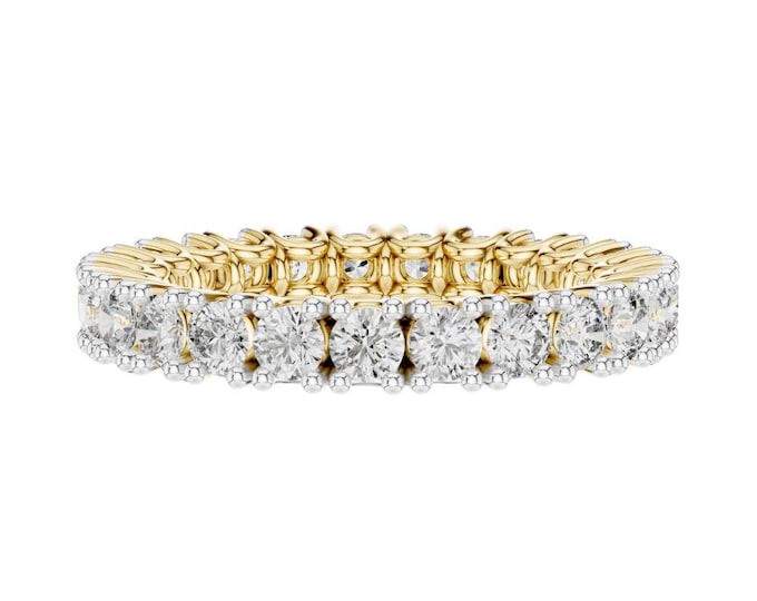 Classic Diamond Eternity Band  Gold Full Circle Wedding Ring, Dainty Pavé Anniversary Band pave eternity full daimond fine jewelry