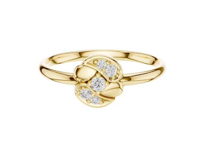 Whimsical Ladybug Diamond Ring in 14K Solid Gold Nature-Inspired Fine Jewelry with Sparkling Diamonds Unique Insect-Inspired Design
