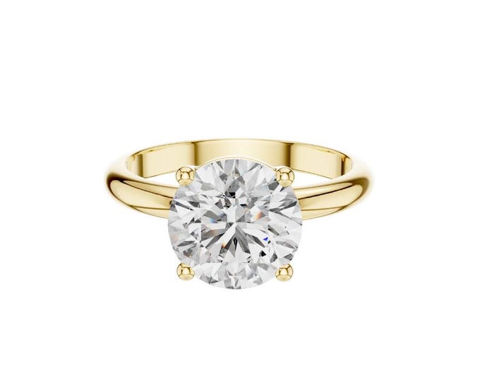 Elegant Round Cut Solitaire Engagement Ring in Modern Classic Moissanite Diamond Ring Timeless Bridal Jewelry Romantic Proposal Gift