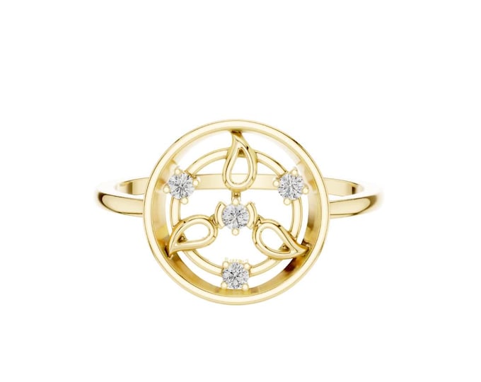 Elegant Gold Geometric Circle Ring Minimalist Jewelry Adjustable Size Perfect for Everyday Wear for Women Stylish and Lightweight Design