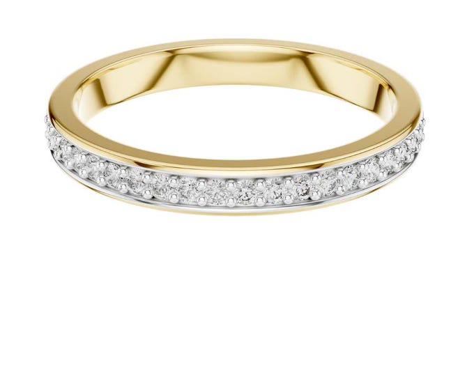 Luxury Gold Channel-Set Diamond Band – Classic Wedding Ring, Dainty Anniversary Ring for Women fine jewelry to gift for her