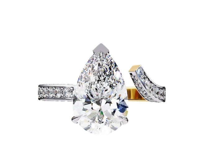 Bold Flower Cluster Moissanite Ring Gold Band Luxury Statement Jewelry Elegant Cocktail Engagement Ring Anniversary Statement Gift for Women