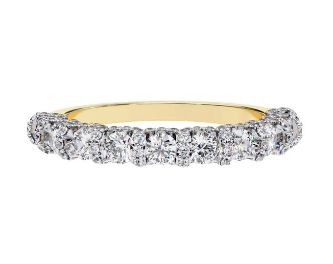Yellow Gold Eternity Band Featuring Classic Round Cut Diamonds Full Circle Ring for Timeless Bridal Jewelry Statement Ring for Her