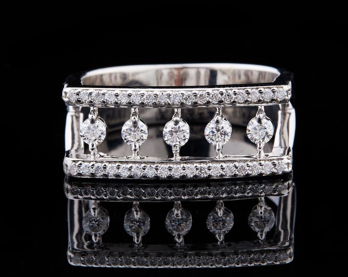 3 CT Round Cut button Prong Moissanite Engagement Ring 14k Solid White Gold Halo Set Prefect Wedding Anniversary Gift Ring For Her