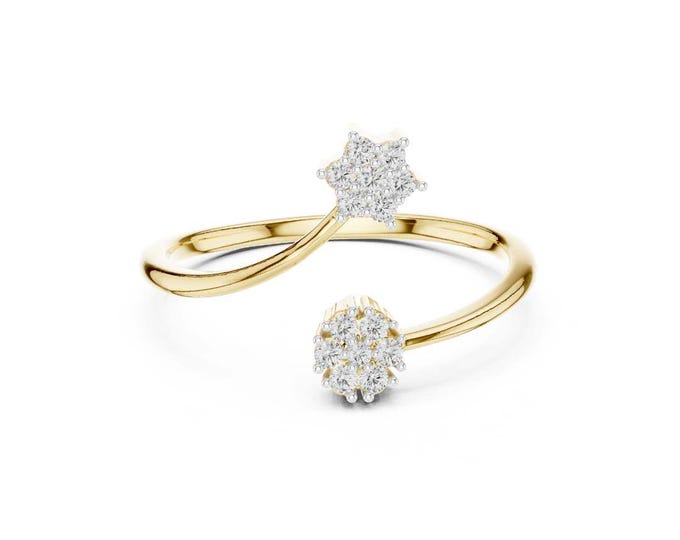 Moissanite Ring in Sterling Silver with Gold Detailing & Diamond Accents Elegant Statement Jewelry for Engagement  or Special Occasion Gift