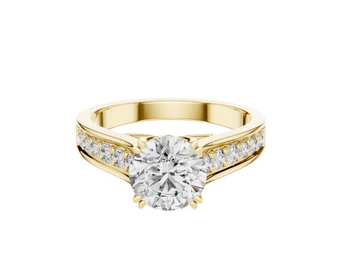 1.66 TCW Round Cut Diamond Wedding Ring Set Gold & Silver Bridal Engagement Bands Elegant Stacked Ring Set for Her Timeless Fine Jewelry