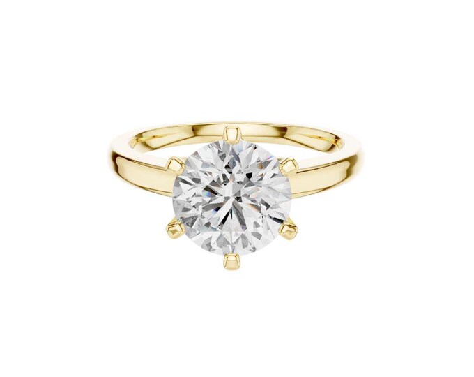 Round Cut Moissanite Solitaire Engagement Ring 14K Gold Classic Ring Minimalist Promise Ring Timeless Bridal Moments Jewelry Ring for Her