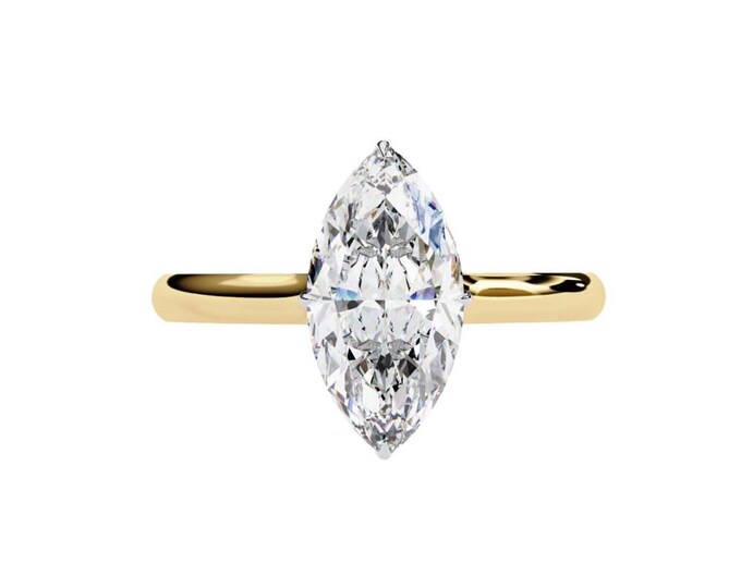 Marquise Cut Diamond 1.59 TCW Solitaire Ring Elegant Minimalist Anniversary Ring Classic Bridal Jewelry Timeless Wedding Ring Gift for Her