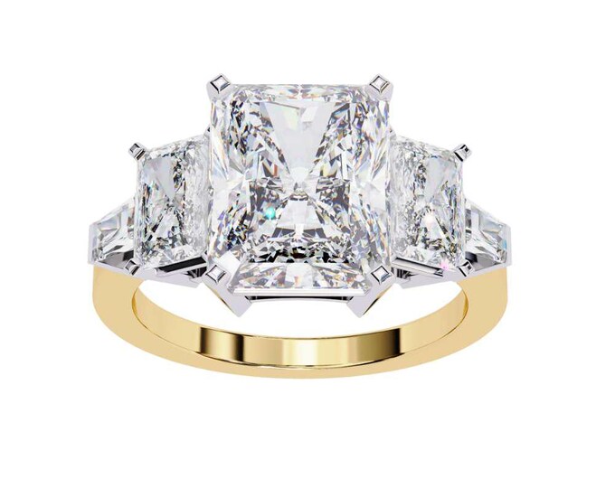 Three Stone Diamond Engagement Ring Fine Gold Jewelry Classic Bridal Ring Anniversary Wedding Ring Elegant Statement Jewelry Gift for Women