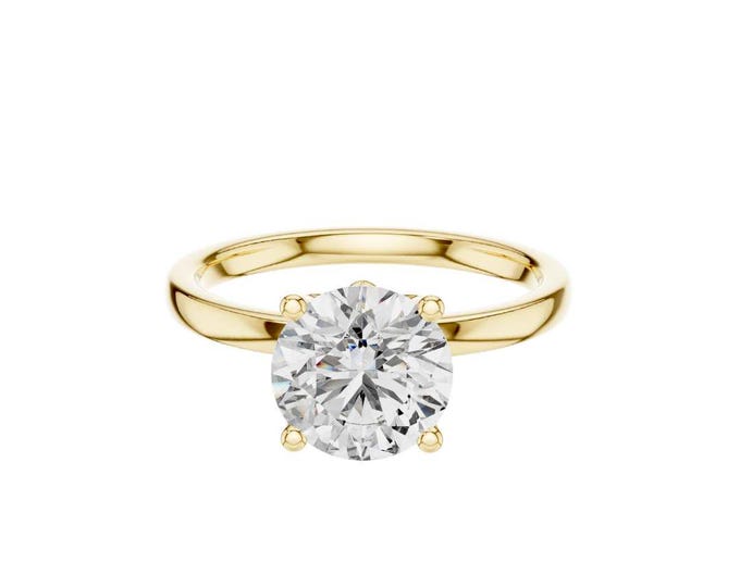 Sustainable Gold Round Diamond Ring Unique Winter Inspired Ring Delicate Bridal Jewelry Elegant Engagement Gift Luxury Fine Jewelry